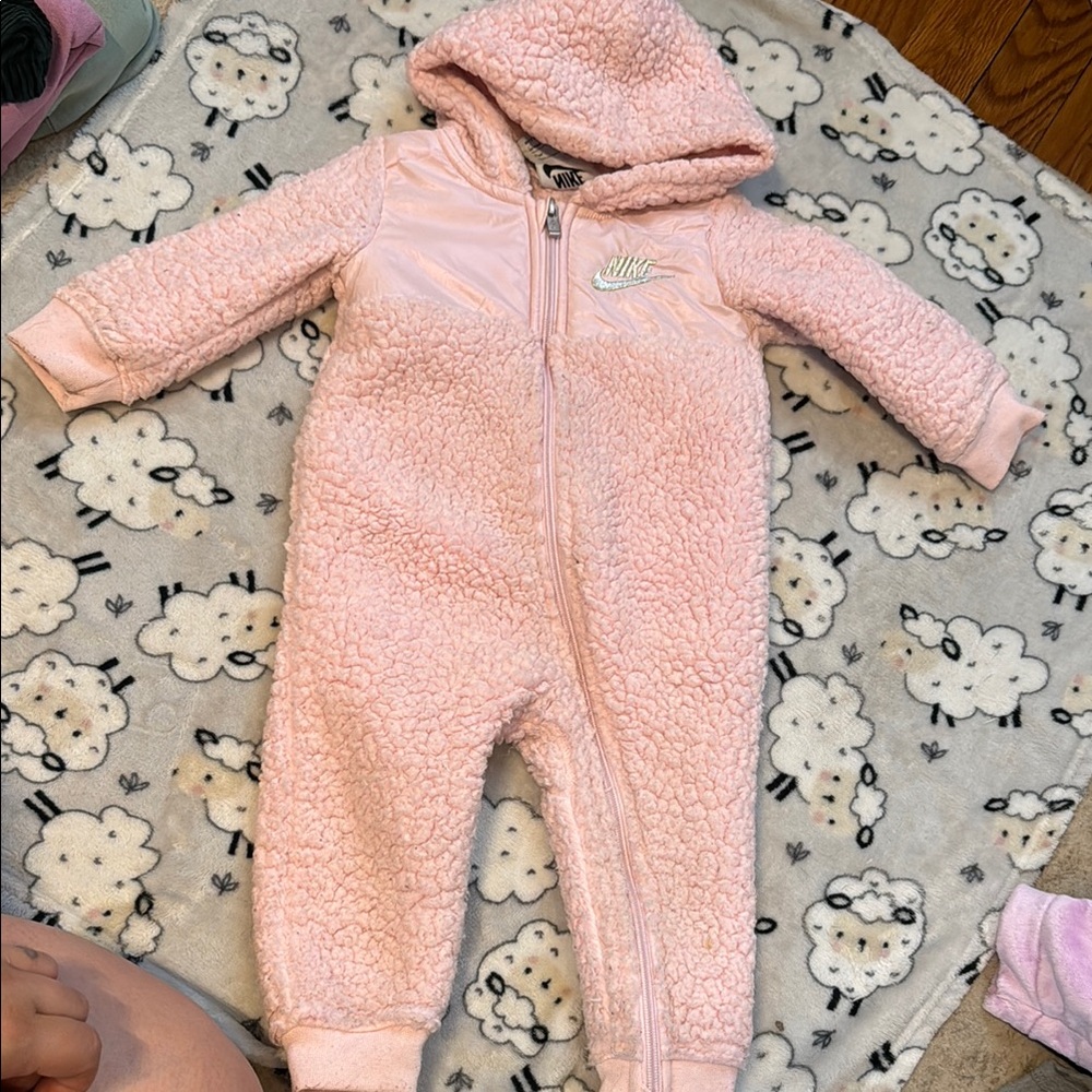 Nike Pink Cozy Footies One Piece
